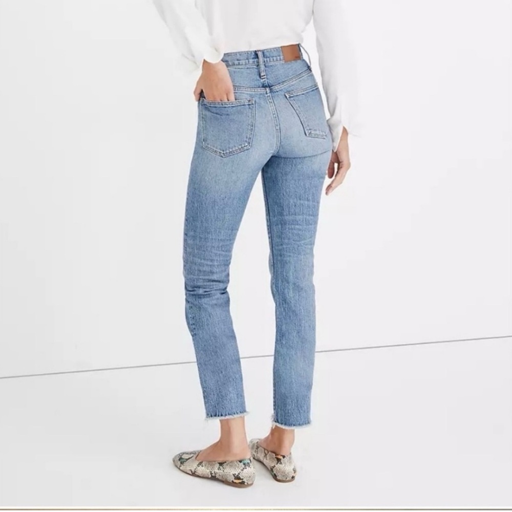 Madewell Perfect Vintage Wide Leg Jeans High Rise Raw Hem Size 25 - Picture 2 of 11